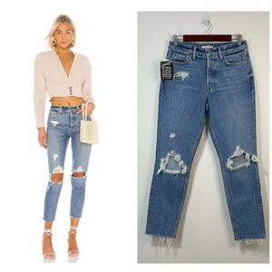 NWT GRLFRND Karolina High Waist Distressed Jean Size 26 Space Between